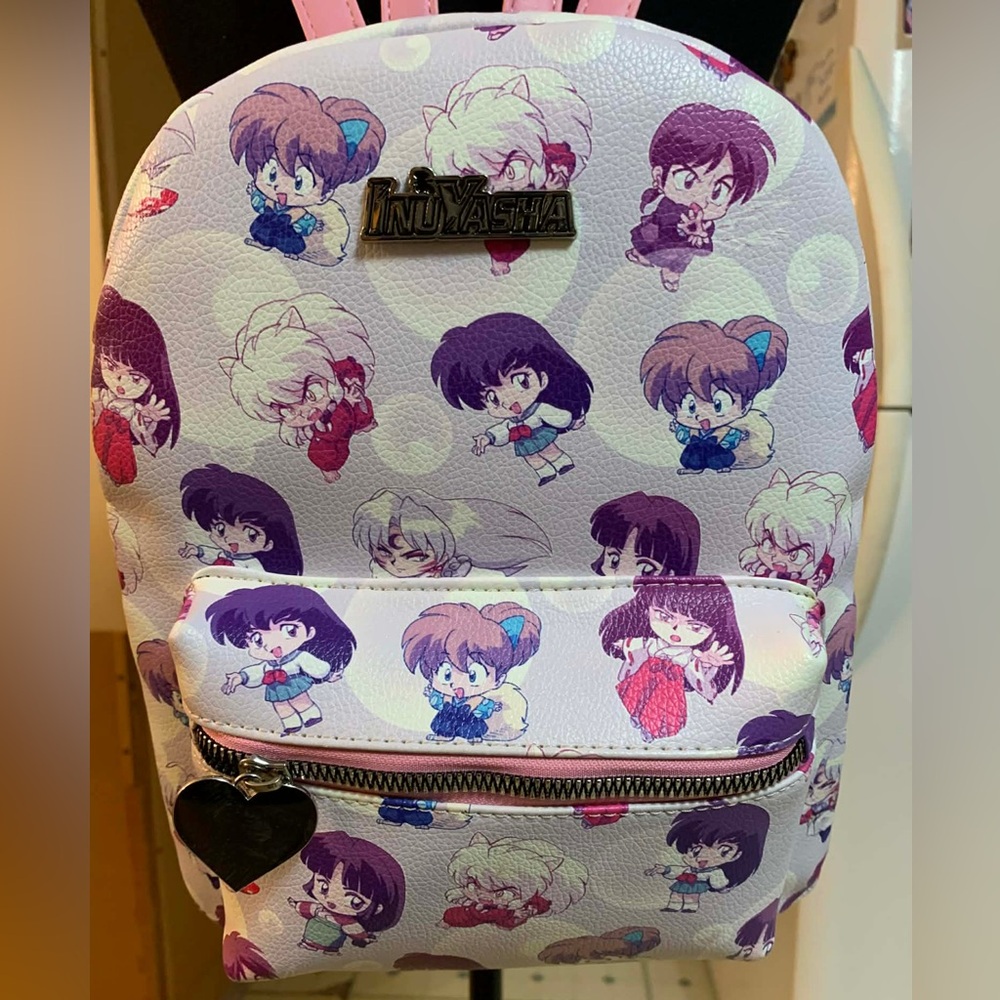 Bioworld InuYasha Chibi Character Mini Backpack - White & Purple - Picture 2 of 14